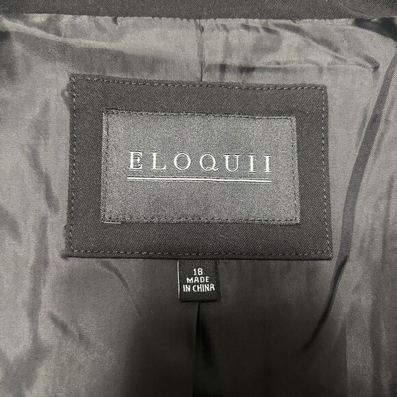 Eloquii Black Blazer Open Front Notched Lapel Size 18 - Picture 6 of 11